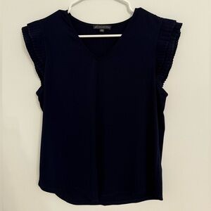 Adrianna Papell - Navy Ruffle Sleeve Blouse